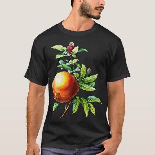 Pomegranate Autumn Botanical Vector Art T_Shirt