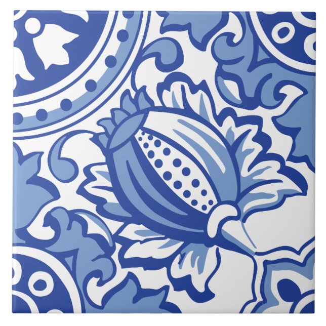 Pomegranate Bloom Ceramic Tile (Front)