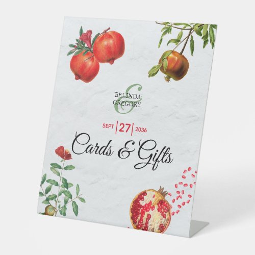 Pomegranate Botanical Mediterranean Cards Gifts Pedestal Sign