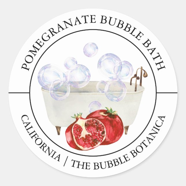 Pomegranate Bubble Bath label (Front)