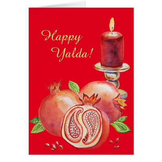 Pomegranate Candle Happy Yalda Cards (Front)