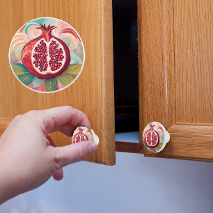 Pomegranate  ceramic knob