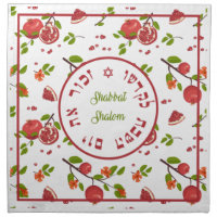 Pomegranate Challah Cover - Shabbat Cloth Napkin