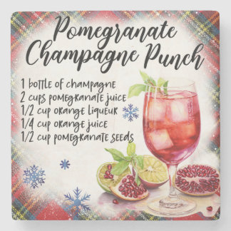 Pomegranate Champagne Punch Recipe Coaster