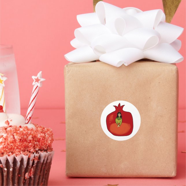 Pomegranate  classic round sticker (Party)