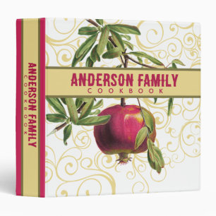Pomegranate cooking baking personalized cookbook 3 ring binder