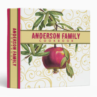 Pomegranate cooking baking personalized cookbook 3 ring binder