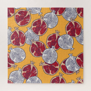 Pomegranate Drawn: Handmade Vintage Pattern Jigsaw Puzzle