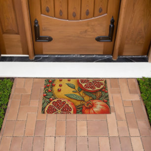 Pomegranate Elegance Art Print Fiber Doormat