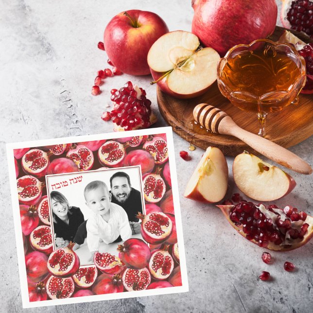 Pomegranate Family Photo Rosh Hashanah Celebration Napkins (Creator Uploaded)