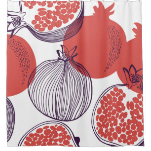 Pomegranate Fashion: Seamless Vintage Pattern Shower Curtain
