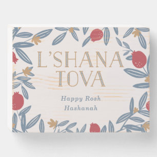 Pomegranate Florals Happy Rosh Hashanah Sign