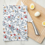 Pomegranate Florals Kitchen Towel<br><div class="desc">Red,  blue and gold Rosh Hashanah inspired pomegranate tree pattern by Shelby Allison.</div>