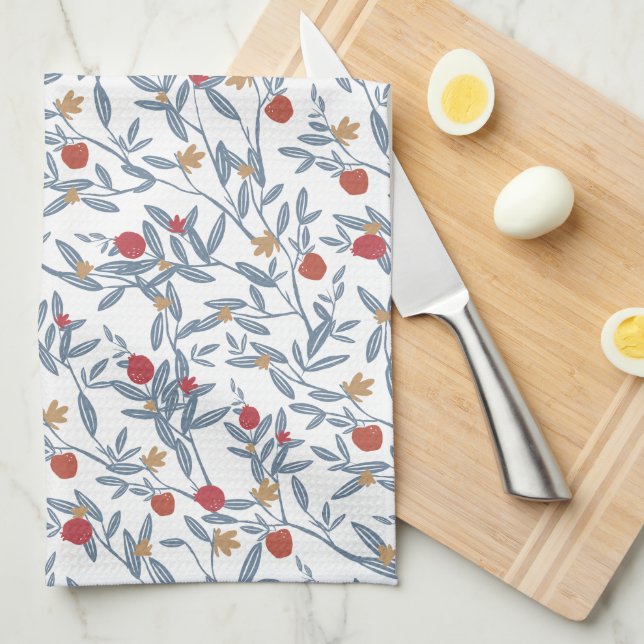 Pomegranate Florals Kitchen Towel (Quarter Fold)