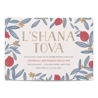 Pomegranate Florals Rosh Hashanah Invite