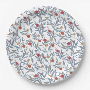 Pomegranate Florals Rosh Hashanah Paper Plates