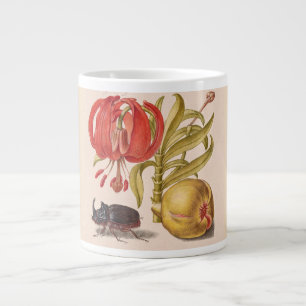 Pomegranate Flower, Fruit and Rhinoceros Beetle Giant Coffee Mug