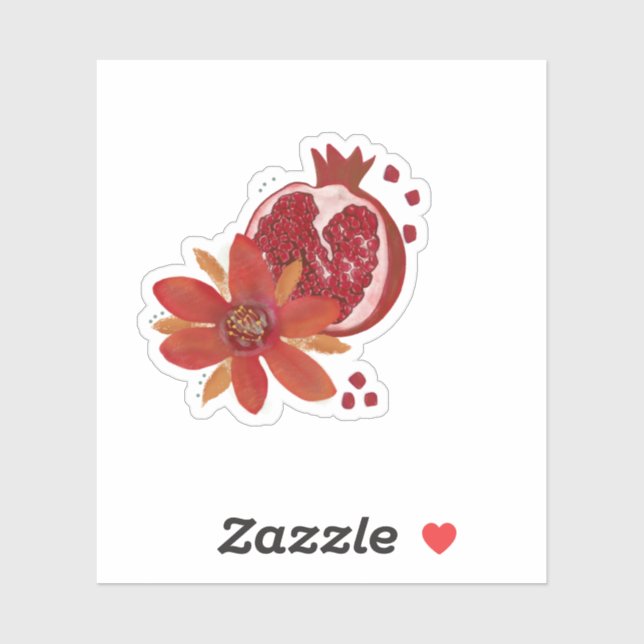 Pomegranate Flower Sticker (Sheet)