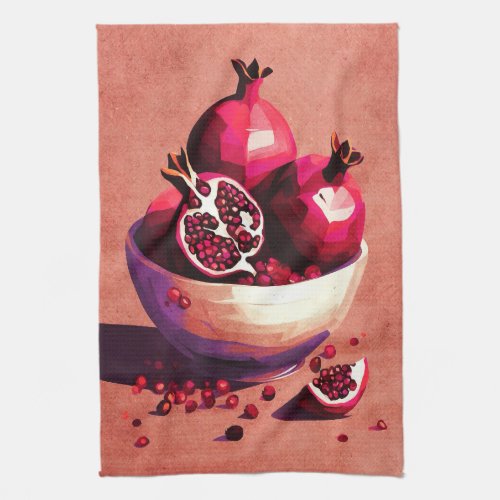 Pomegranate Fruit Bowl  Kitchen Towel