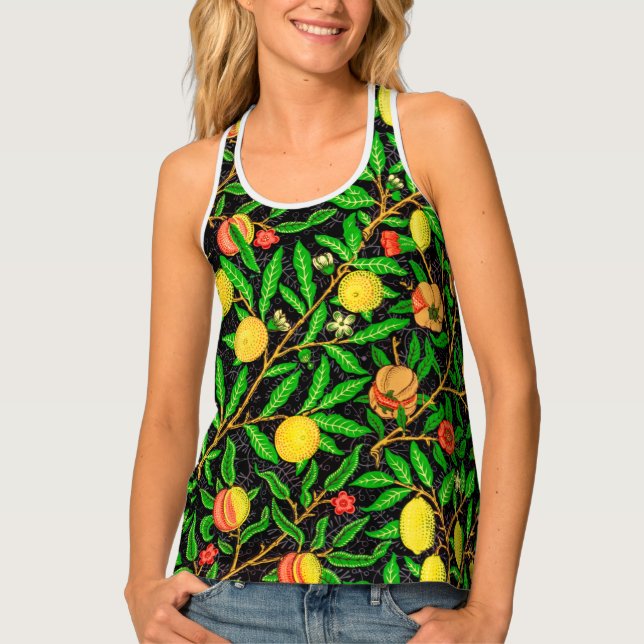 Pomegranate Fruit Floral Pattern tropical  Legging Tank Top (Front)