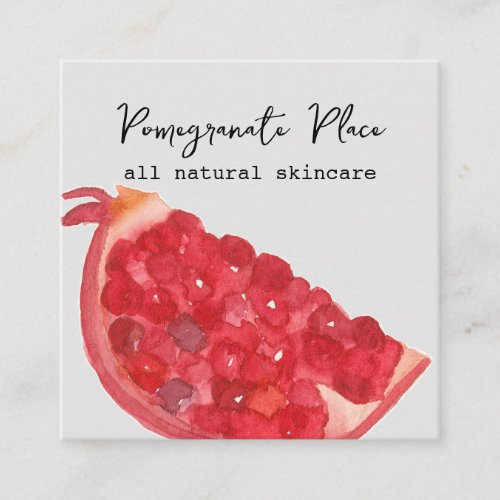 Pomegranate Fruit Handmade Skincare Square Business Card
