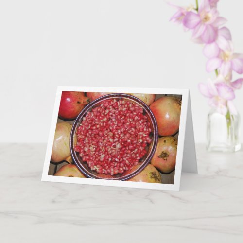 Pomegranate Fruit in Bowl Portrait Card