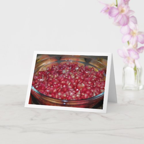 Pomegranate Fruit in Bowl Portrait Card