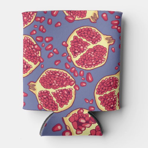 Pomegranate Fruit Seamless Pattern Design Can Cooler