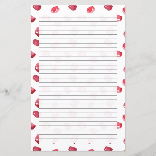 Pomegranate Fruit Seeds Grey Lined Letter Writing (Front)