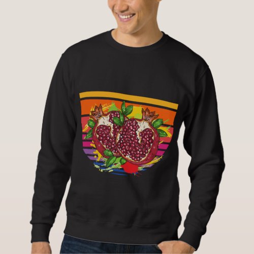 Pomegranate Fruit Vintage Retro Food Lover Sweatshirt