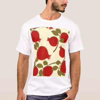 Pomegranate Fruits: Cartoon Yellow Background T-Shirt