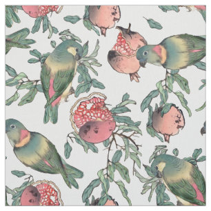 Pomegranate Fruits & Lovebirds Fabric