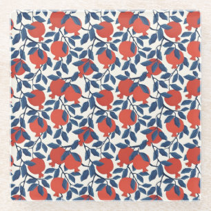 Pomegranate glass coaster