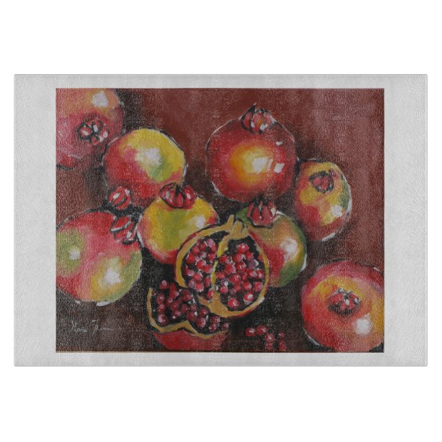 Pomegranate Glass Cutting Board (Front)