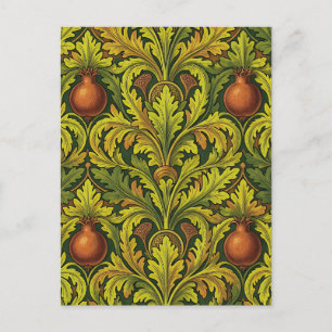 Pomegranate Golden Foliage Ornate William Morris Postcard