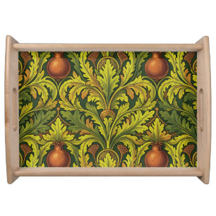 Pomegranate Golden Foliage Ornate William Morris Serving Tray