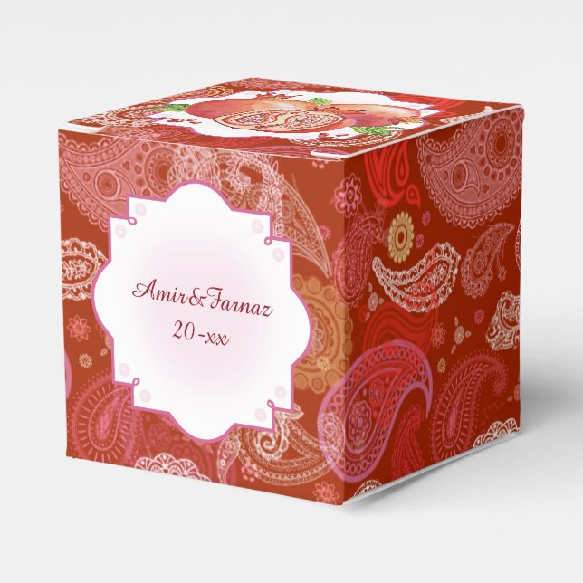 Pomegranate Happy Yalda Favor Boxes (Front Side)