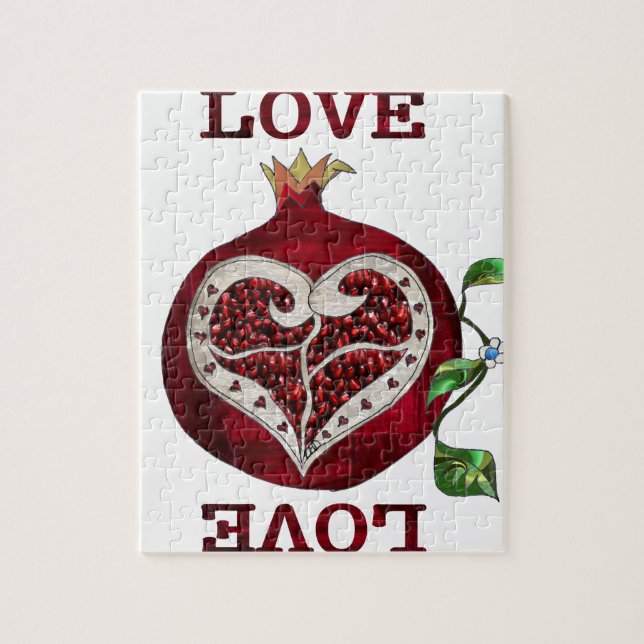 Pomegranate Heart LOVE Valentine Jigsaw Puzzle (Vertical)