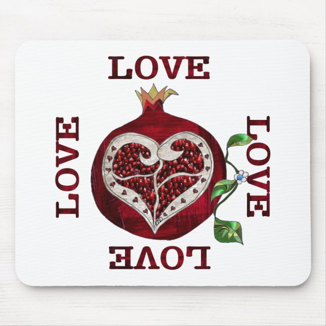 Pomegranate Heart LOVE Valentine Mouse Pad (Front)