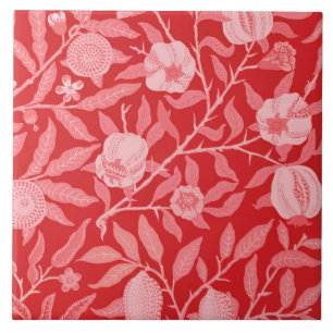 Pomegranate in red/pink. ceramic tile