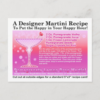 Pomegranate Lemon Drop Martini Recipe Postcard