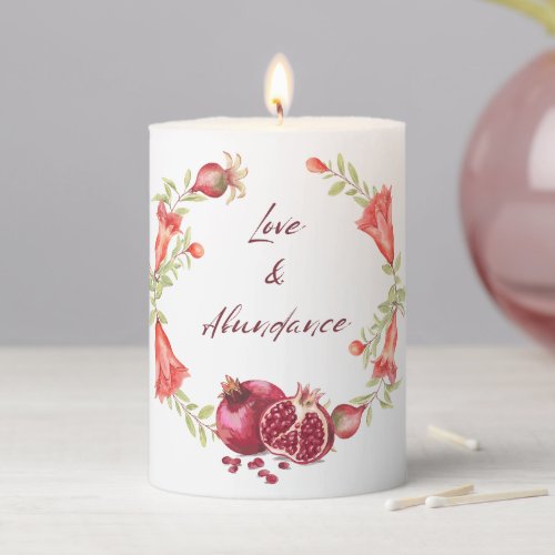 Pomegranate Love and Abundance Pillar Candle