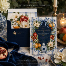 Pomegranate & Magnolia, Autumn Chinoiserie