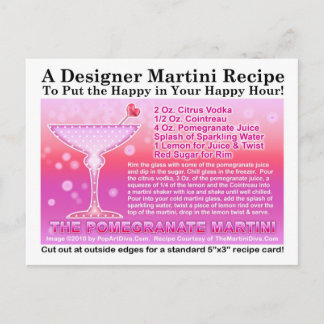 Pomegranate Martini Recipe Postcard