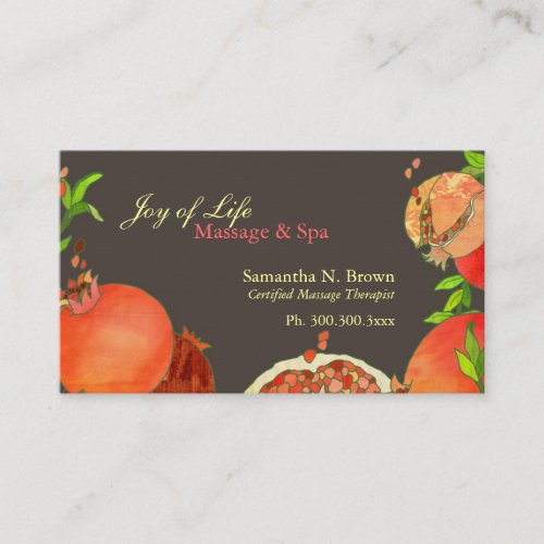 Pomegranate: Massage &amp; Spa Appointment Cards Business Card Template