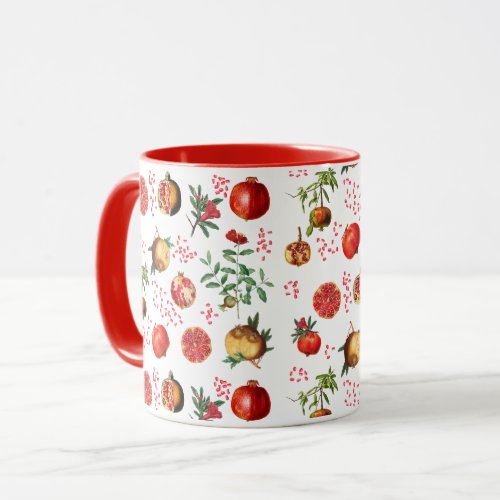 Pomegranate Mediterranean Fruit Pattern Mug