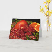 Pomegranate, Orange and Mint Card (Yellow Flower)