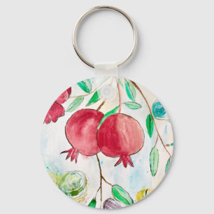 Pomegranate painting pomegranate art Wall art Keychain
