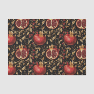 Pomegranate Paradise -Rich Floral Seamless Pattern Tissue Paper