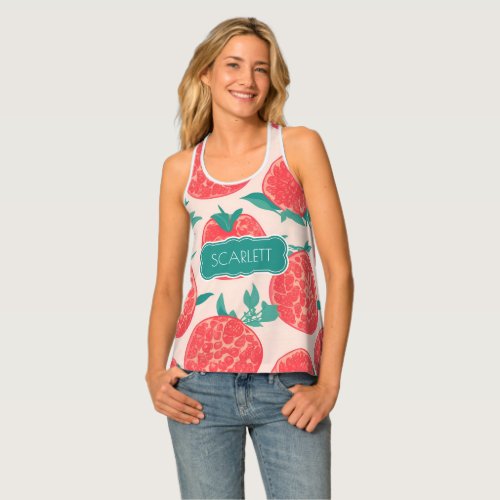 Pomegranate Pastel Colorful Personalized Pattern Tank Top